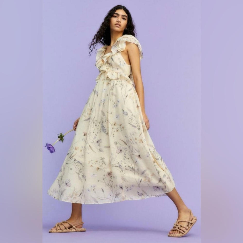 H&M Lyocell-blend Ruffled Dress - Picture 1 of 13